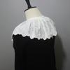 Fashion White Detachable False Collar Ruffle Shawl Wrap Women Elegant Hollow Out Embroidery Leaves Decorative Capelet