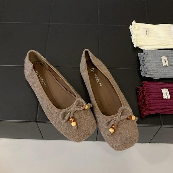 THEDOUDOU soft sole evening gentle Doudou single shoes women's 2025 ballet shoes grandma with skirt ladyshoes tide