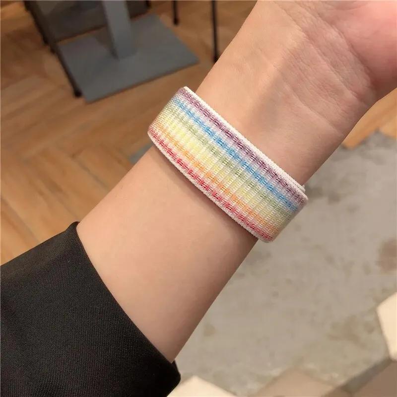 Nylon Loop For Watch Band Ultra-2 49mm 44mm 40mm 45mm 41mm Sport Pride Bracelet Iwatch Strap Series 9 8 Se 7 6 5 4 3