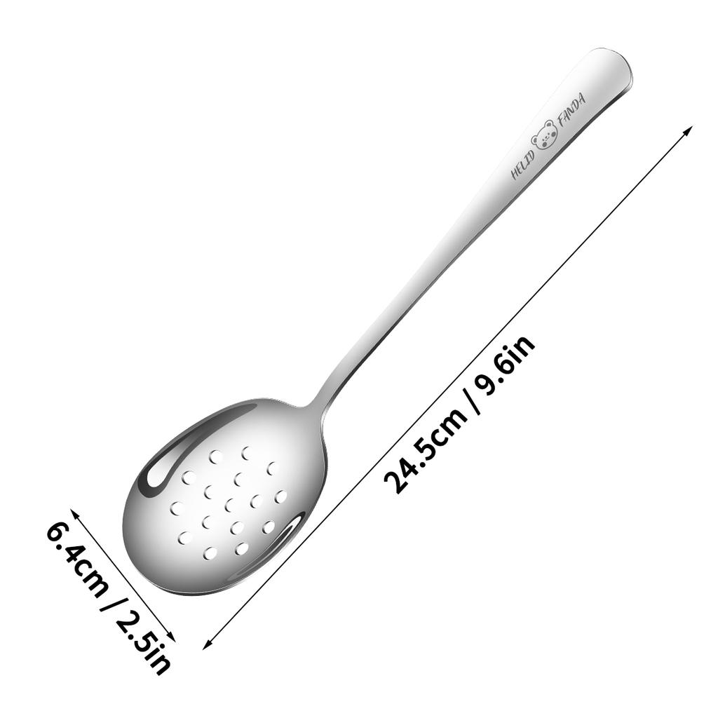 304 Stainless Steel Soup Spoon Long Handle Large Rice Spoon Reusable Metal Serving Spoon Dishwasher Safe Kitchen Tableware