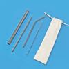 Stainless Steel Straws Set Metal Color Straight Pipe Bent Pipe Beverage Coffee Milk Tea Straws Gift Straws 4 Sets