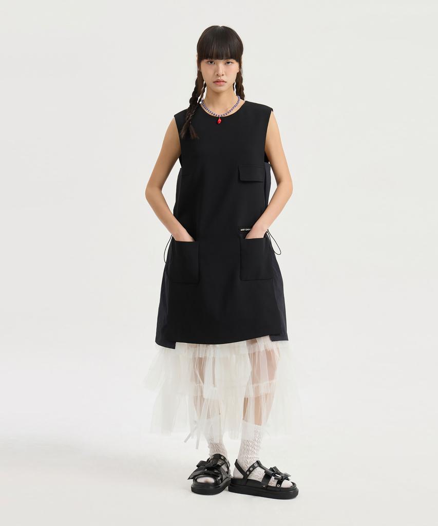 LUCKY CHOUETTE Texture Mix Mini Dress (Black) Lfdam25440Bkx