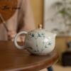 200ml Retro Ice Table Glaze Ceramic Teapot Handamde Xishi Pot Hand-painted Bamboo Kettle Tea Kung Fu Set Making Tool with Filter