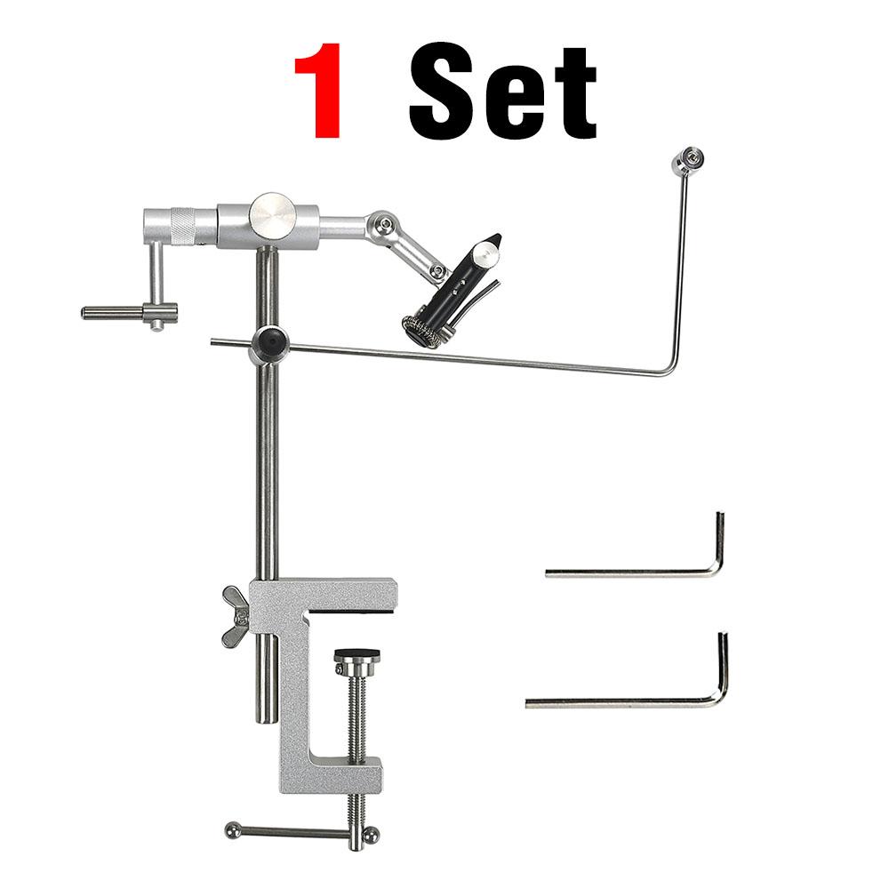 MNFT 1Set 360 Degree Rotary Fly Tying Vise with C-Clamp Strengthened Hard Jaws Rotation Precision Fly Tying Tools