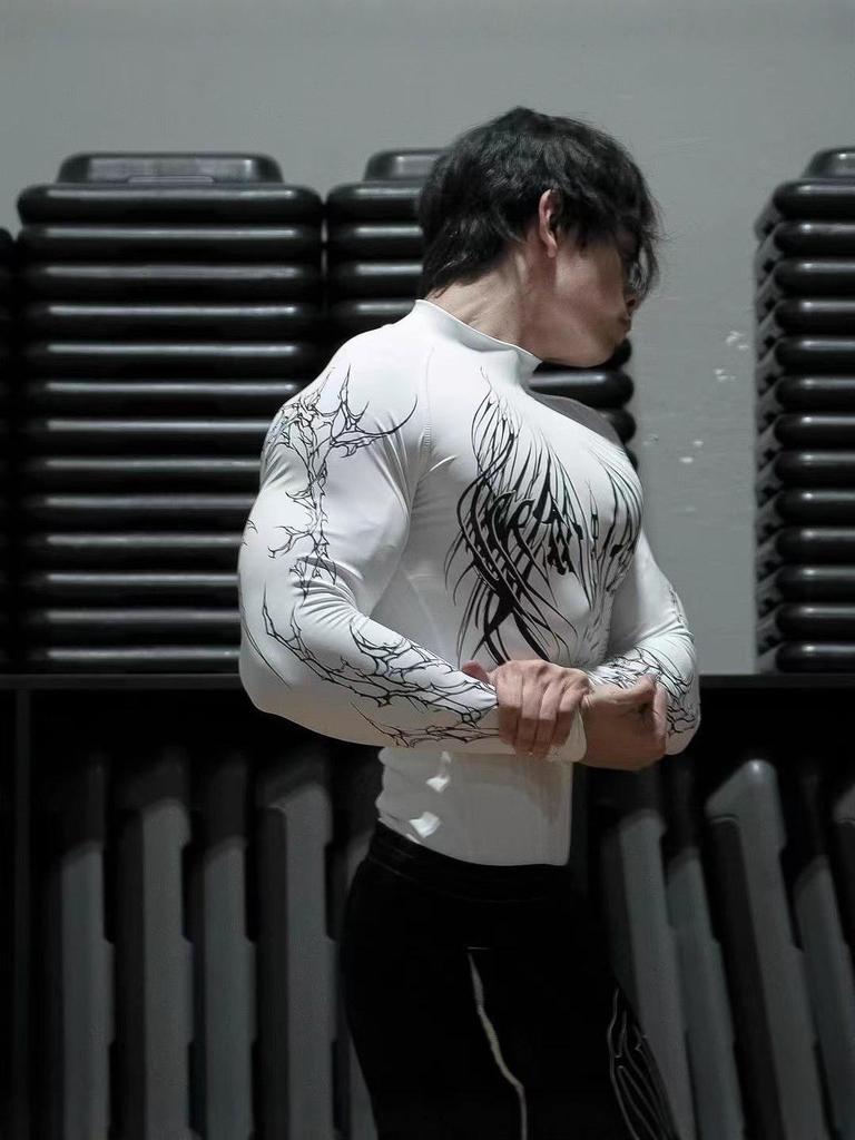 Venom Dragon Compression Long Sleeve Men's Fitness Shirt - Quick-Dry, Elastic Sportswear