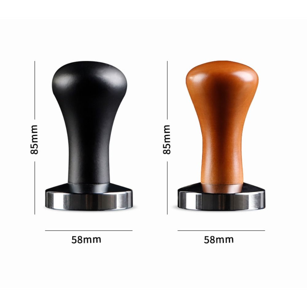 51/58MM Espresso Coffee Tamper Stainless Steel Base Ergonomic Handle DIY Coffee Tool Durable Wooden Handle Barista Tool