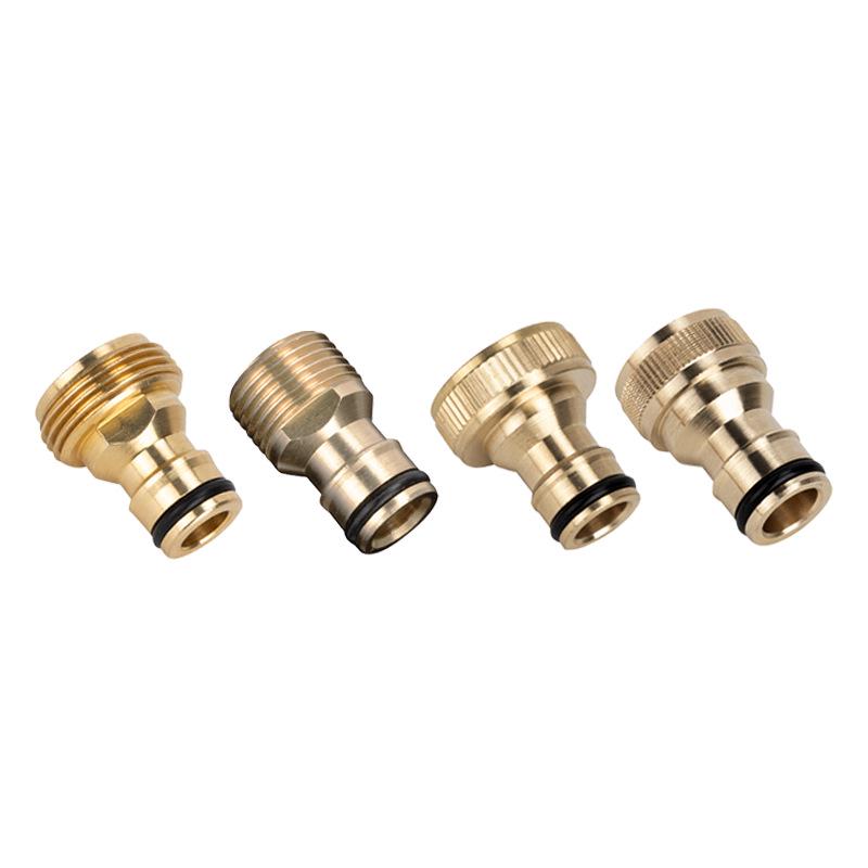 Copper Quick-Connect Faucet & Pipe Connector with Internal/External Thread - Fits 4mm & 6mm.