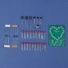 Diy Heart-Shaped Led Flowing Lights Electronic Kit 18 Red Led Light Pcb Soldering Kit With Battery Box Dc3V Circuit Board Module