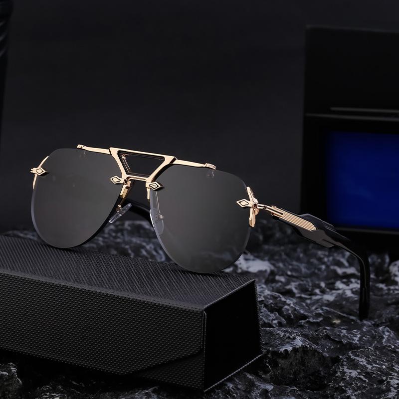New Steampunk Style Frameless Sunglasses Men'S High-End Sunglasses Men'S Trendy Sunglasses