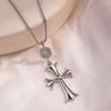 Diamond Cross Pendant Snake Chain Necklace - Trendy Hip Hop Couple Style