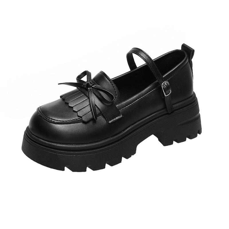 Retro British platform small leather shoes women's 2025 autumn new college style Japanese jk with skirt Mary Jane single shoes