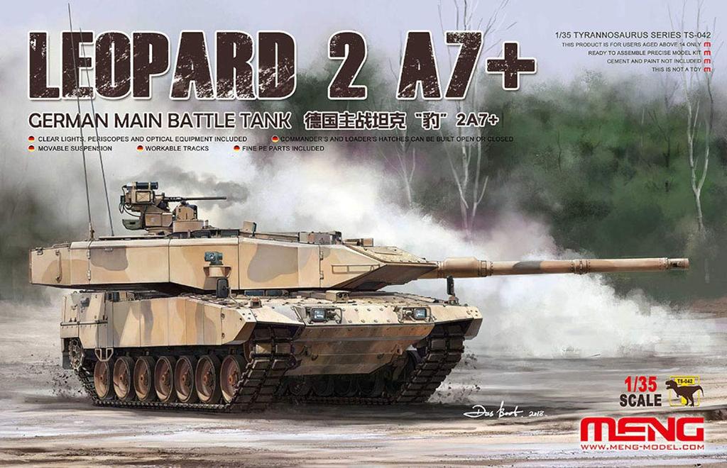 Meng Model German Army Main Battle Tank Leopard Plastic Model Kit MTS042 1/35 2A7+
