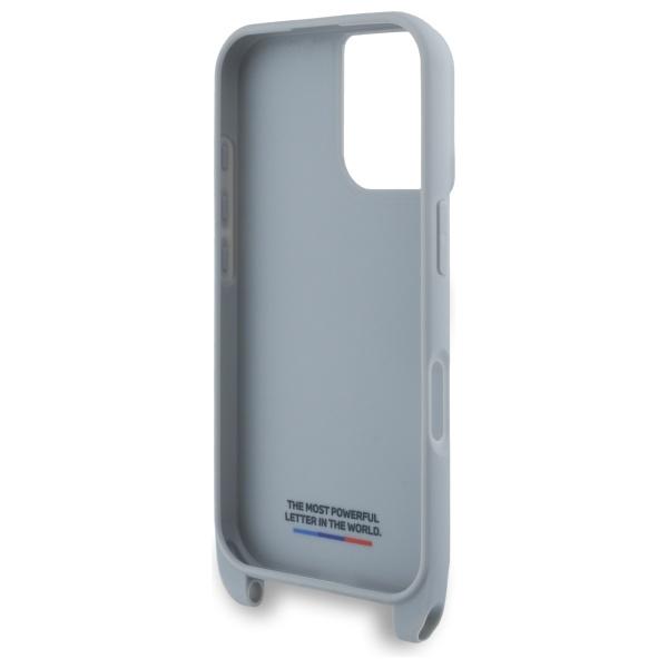 Bmw Bmhcp16S23Psccg Iphone 16 6.1       Szary/Grey Hardcase M Edition Carbon Stripe & Strap
