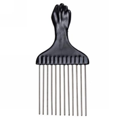 Fashion Professional Salon Use Black Fist Metal African Hair Pik Afro Hair Comb