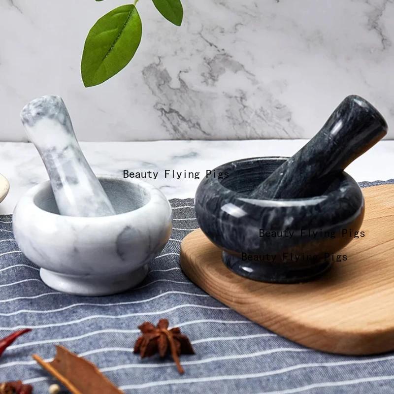1pc Marble Garlic Masher Manual Mini Tablet Sichuan Pepper Grinder Marble Hand-held Utensil Home Decoration Kitchen Utensils