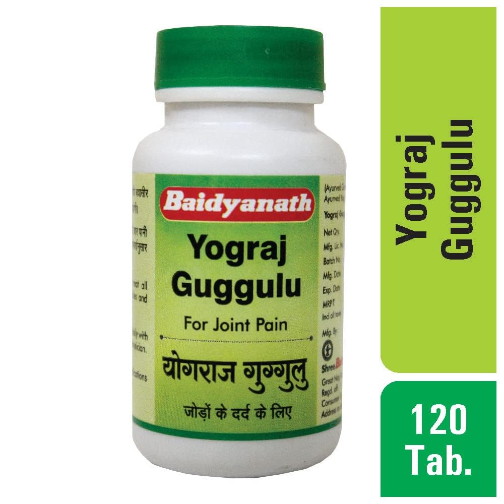 

Baidyanath Yograj Guggulu Tablets 120 Each Pack of 2 Ayurvedic Joint Support Herbal Supplement for Daily Wellness
