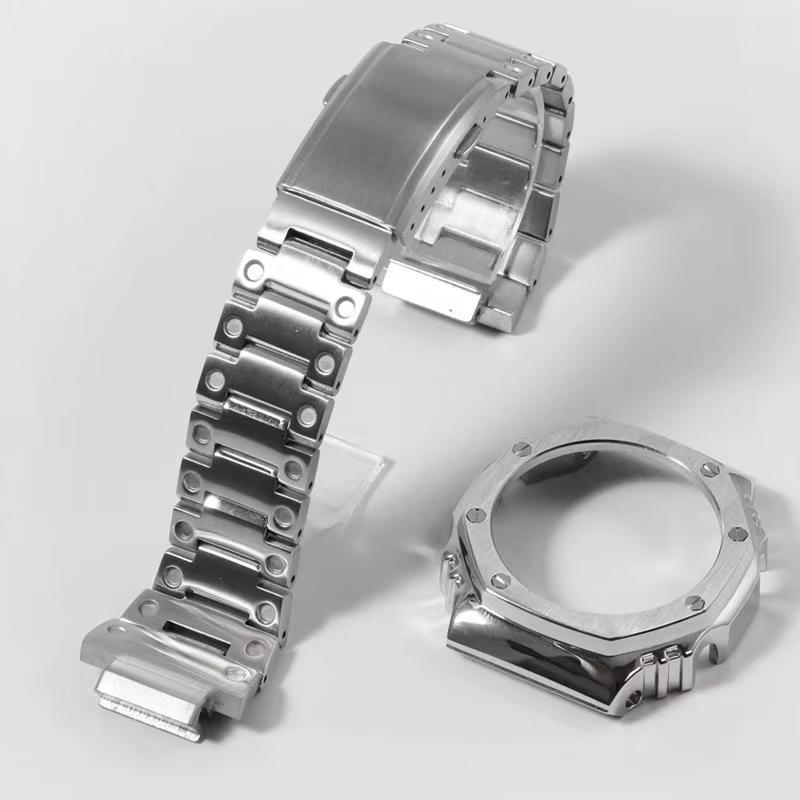 GA2100 Mod-Kit Edelstahlgehäuse Armband Für Casio G-SHOCK GA-2100/2110 GAB2100 Retro Relief Metallgehäuse Armband Zubehör