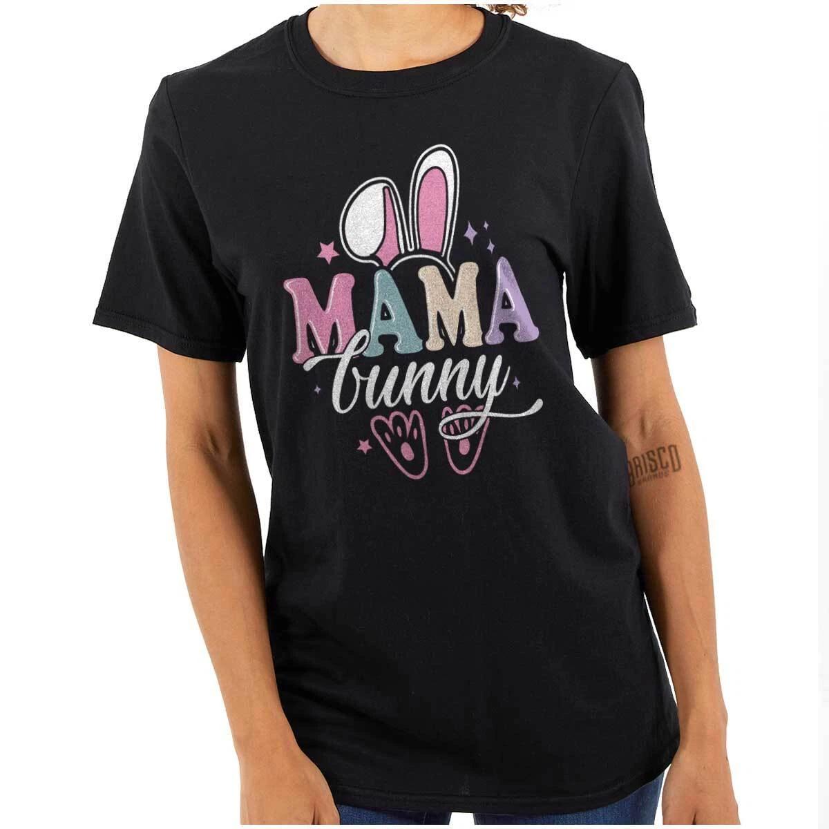 Cute spring Easter Rabbit Ears Mama Bunny Womens Graphic Crewneck T Shirt Tee XXXL