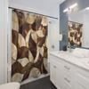 Brauner und Beige Duschvorhang, Art Nouveau Stil, Beige und Brauner Duschvorhang für Badewanne