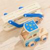 Wooden Double-Decker Truck Toddlers Cars Toys Train Montessori Kindergarten Animal Food Matching Early Educational Game 2-6years