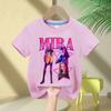 KPop Demon Hunters Rumi Zoey Mira 2025 Neck Cartoon Boys Tee Kids Girls T-shirt Print Fashion Casual Tops Casual Girl Clothes