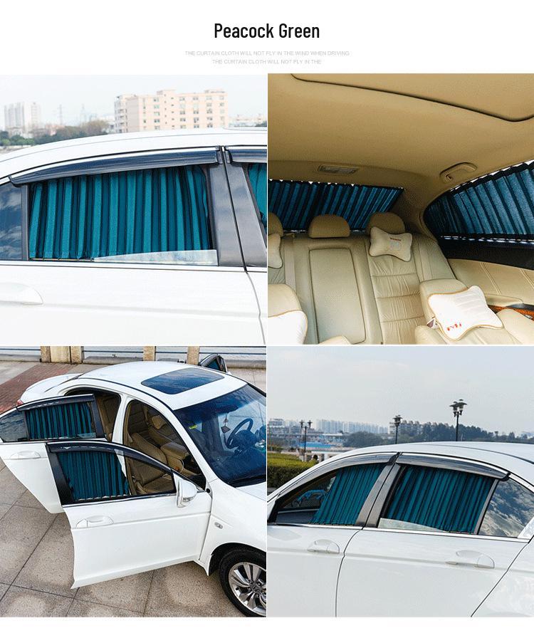 Blackout Car Sunshade Curtains for Privacy and Sun Protection, Up and Down Track Partition
