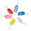 6Pcs Slipper Keychain Assorted Colors Soft Flexible Silicone Portable Hole Shoes Keychain for Bag Backpack Clothes