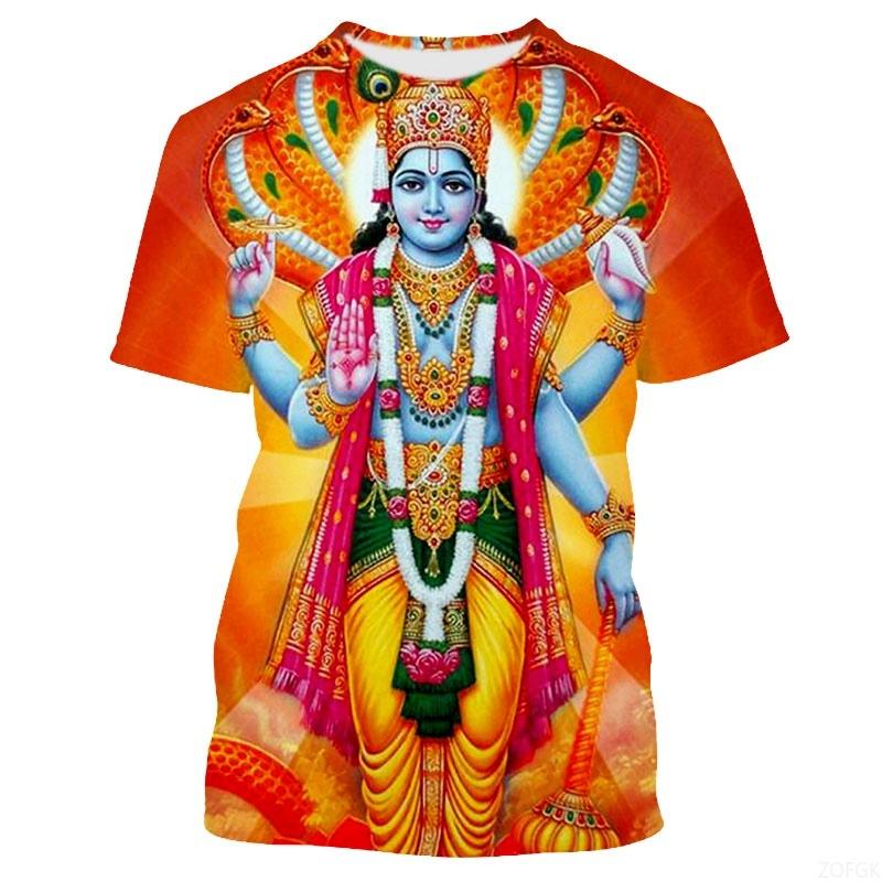 Summer Fashion Indian Deities Graphic T Shirts New Men Casual Oversized