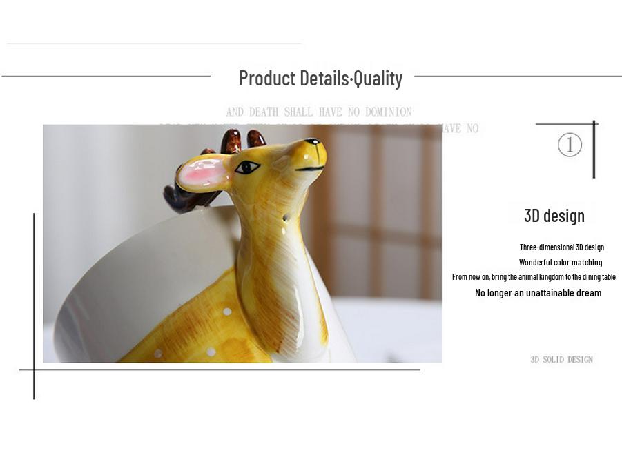 3D Zebra Handle Ceramic Coffee Cup - Unique Animal Gift Cup