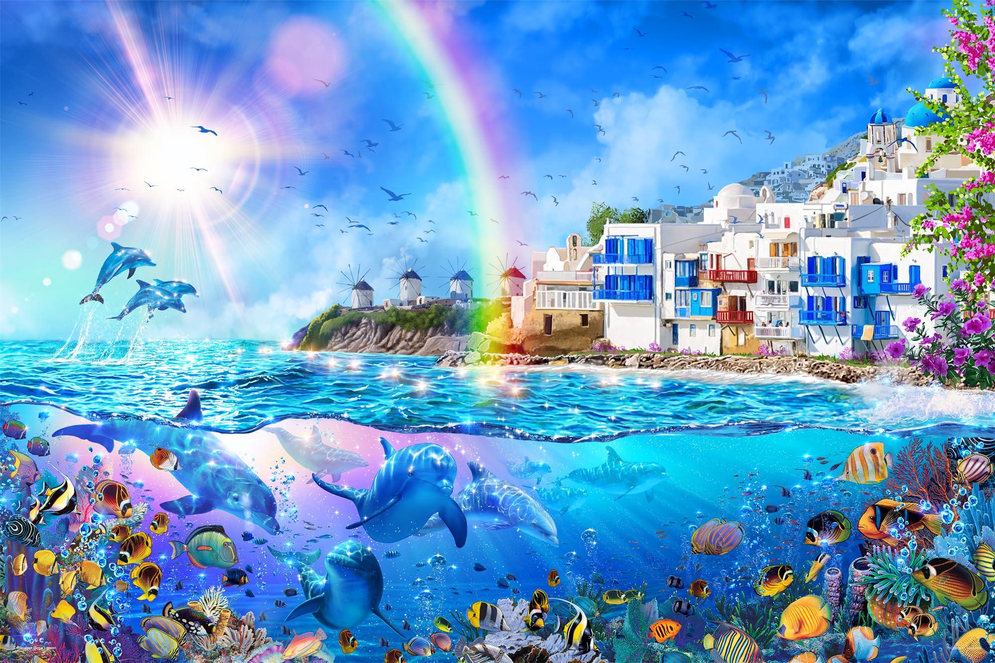 

Yanoman Пазл LASSEN Дельфины Миконоса Включает Сервис запроса деталей и Инструкции для пазла (Яноман) [Сделано в Японии] 1000 деталей