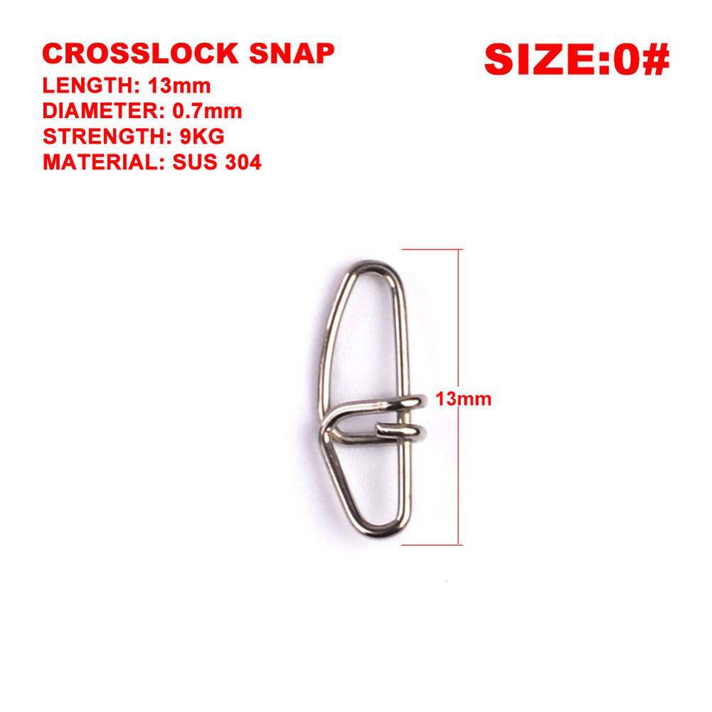 100PCS/Set Stainless Steel Fishing Pin Cross Lock Buckle Lure Bait Pin