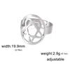 LIKGREAT Fashion Hexagram Heart Adjustable Ring Stainless Steel Star of David Pentagram Geometry Je Jewelry Gifts Wholesale
