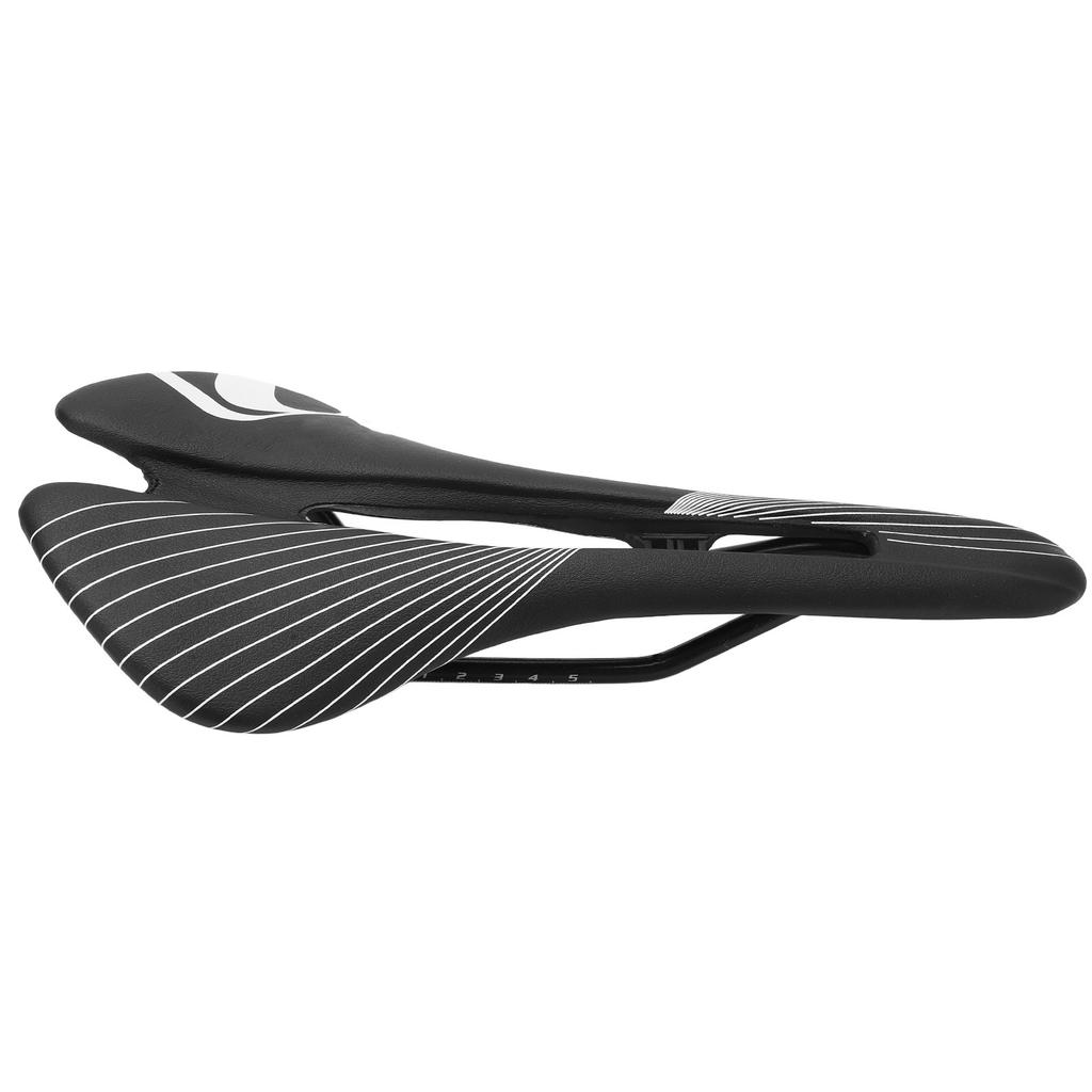 Saddle Waterproof Road Bike Cushion Breathable Hollow Cycling Racing Saddle(Black White )