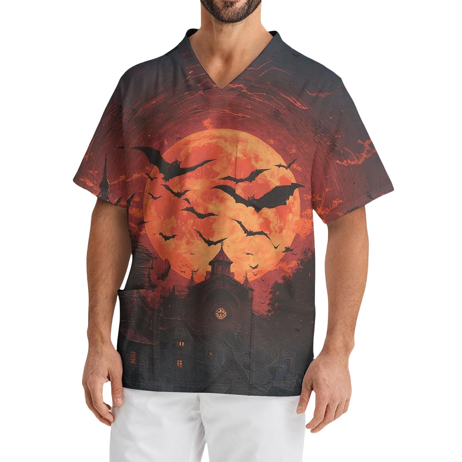 

Мужской повседневный топ с коротким рукавом, V-образным вырезом и принтом, с накладным карманом спереди XXXXL винный