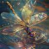 1000pcs Advanced Suitable for & Families Jigsaw Puzzle - Rectangular Brain with Gilded Dragonfly & Watery Reflections, Portable Challenge for Home Dec