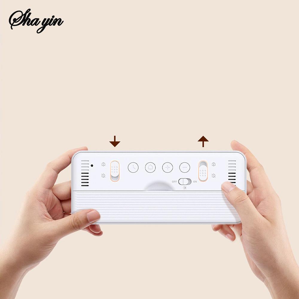 8001-EN Multifunctional Digital Clock LED Brightness Adjustable Temperature Humidity Displaying Alarm Clock with Dual Modes