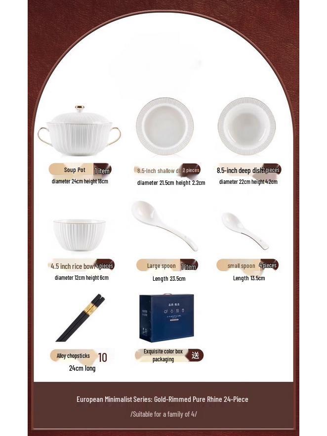 Maud Lanca Nordic Light Luxury 46-Piece Ceramic Dinnerware Set