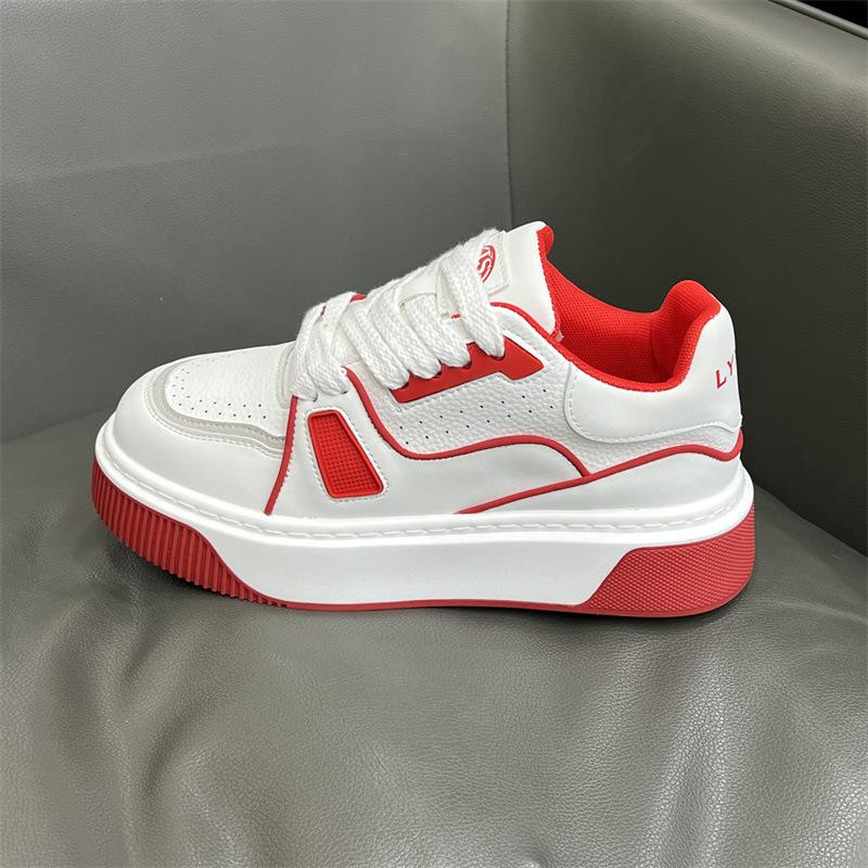 Board Shoes Spring New Leather Breathable Platform Sports Casual Shoes Cs