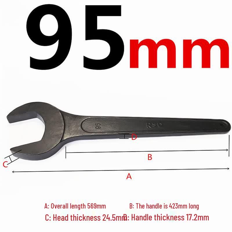 Jundingying 95mm Hardened Single-Head Open-End Wrench