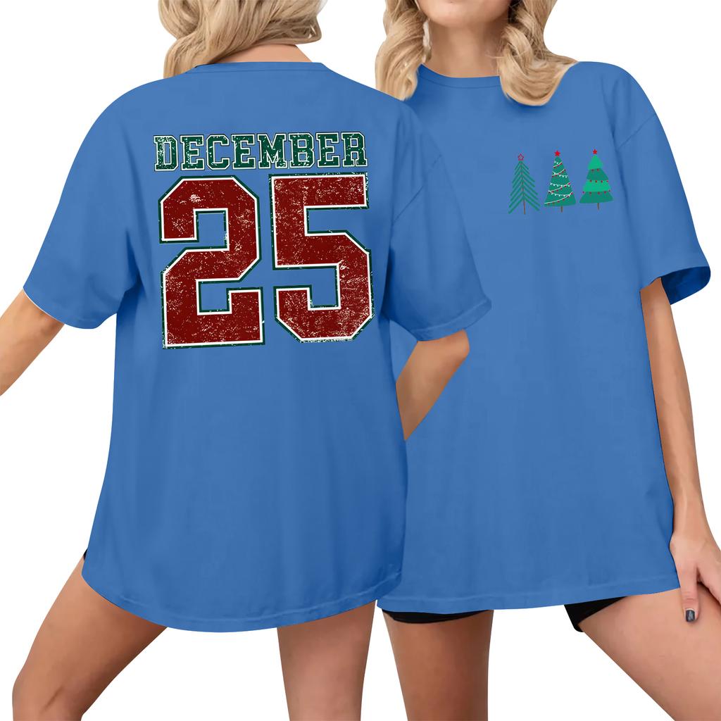 Dámské ležérní tištěné tričko s kulatým výstřihem, svetr s krátkým rukávem