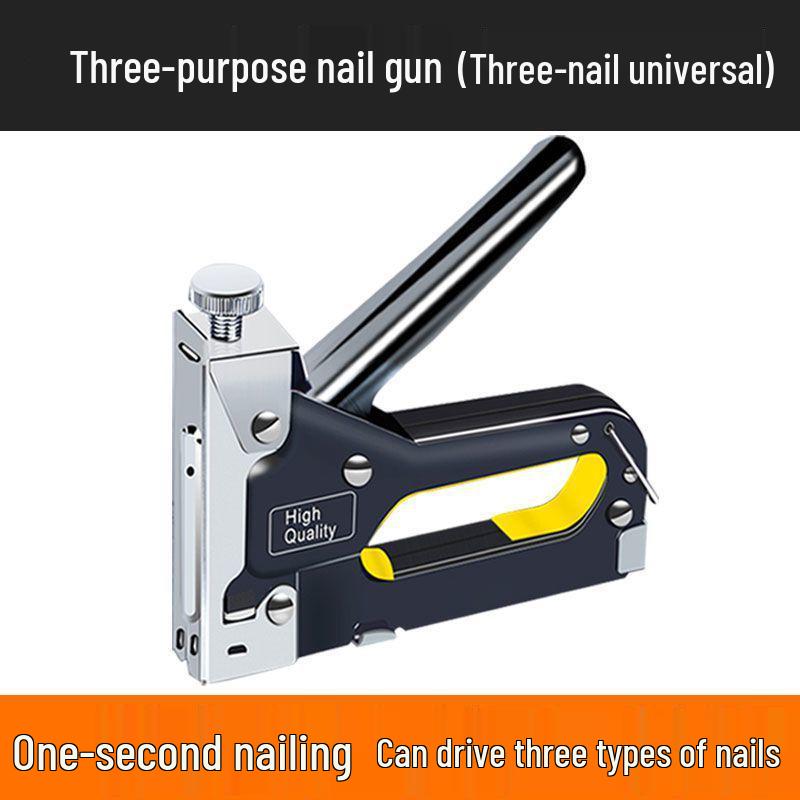 Three-in-One Handheld Woodworking Staple and Brad Nailer for Cabinets and Sofas