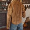 Womens Winter Slim Fit Suede Jacket With Fringe Detail Long Sleeve Short Coat