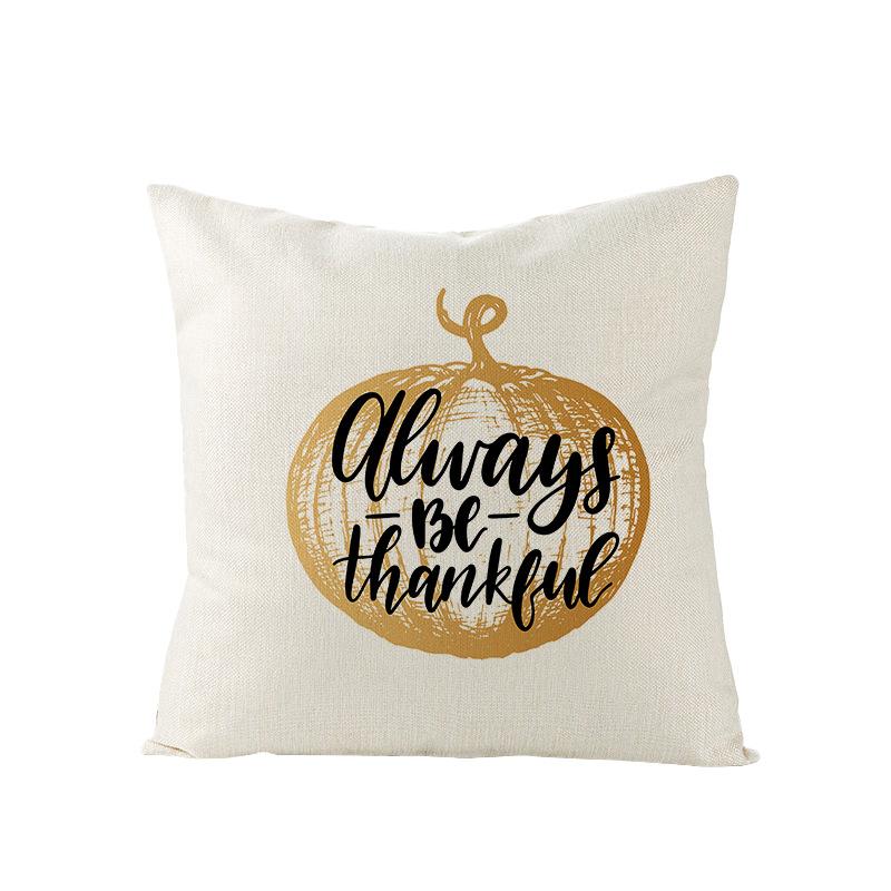 Home Thanksgiving Pillow Cover New Autumn Pumpkin Polyester Printed Cushion Cushion Cover