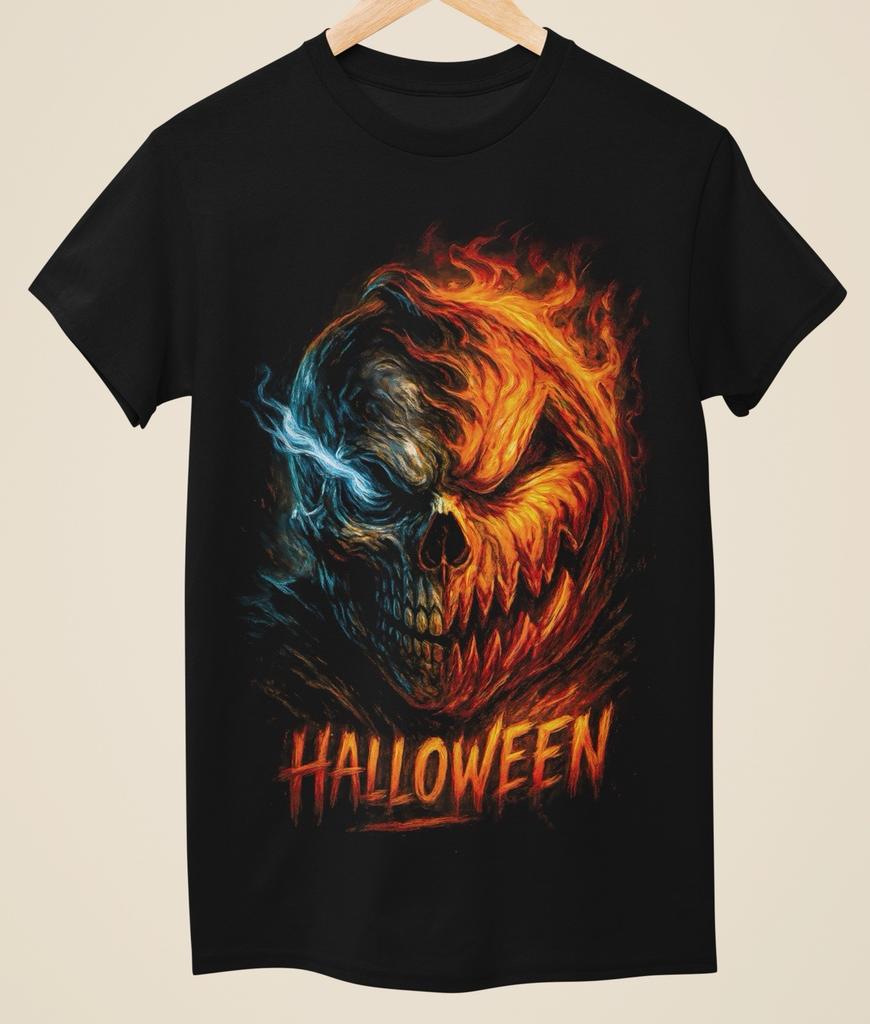 Evil Horror Halloween Themed Printed Unisex Black TShirt (H0012)