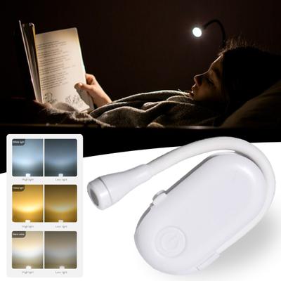 Clip-Buchleuchte mit flexiblem Schlauch, stufenlos dimmbar, wiederaufladbar, augenschonende LED-Leselampe im Taschenformat für Studenten