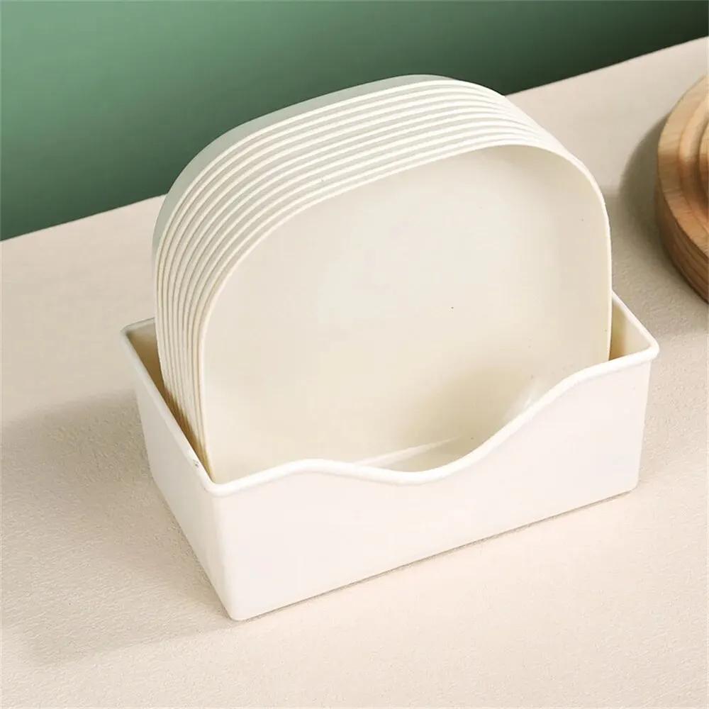 10Pcs Multi-function Spit Bone Dish Household Food Grade Plastic Spit Bone Dish Round Square Set Dining Table Garbage Plate