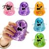 Clear Ghost Toy Halloween Stress Relief Toy, Spooky Glitter Squeeze Soft TPR Fidget Sensory for Focus and Relaxation Elastic Squeezing