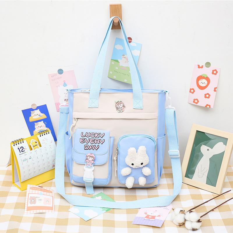 

Canvas bag bag female student class ins Mori cute large capacity shoulder bag female Japanese oblique span bag handbag