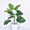 Home Decoration Artificial Plants Leaves 12 Heads Large Leaves Artificial Flower Latex Bridal Wedding Bouquet Simulated Plants