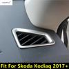 Auto Armaturenbrett Lüftung AC Klimaanlage Lüftungsauslass Rahmen Abdeckung Zierleiste Für Skoda Kodiaq 2017 - Edelstahl Zubehör Innenraum